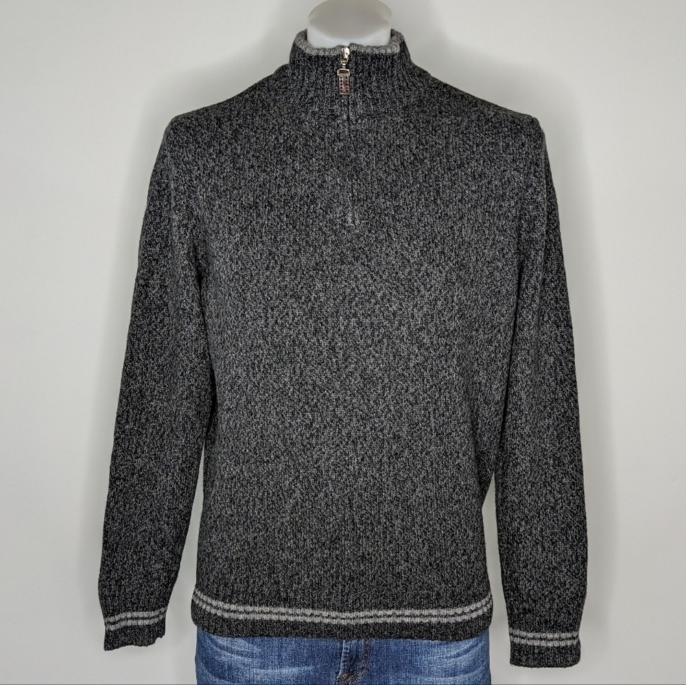 Daniele Blasi grey 1/4 zip wool blend sweater L